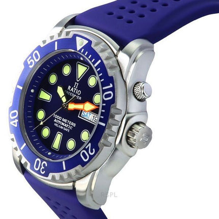 Ratio FreeDiver Version 02 Helium Safe 1000M Sapphire Automatic Blue Dial 1068HA90-34VA-BLU-V02 Men's Watch