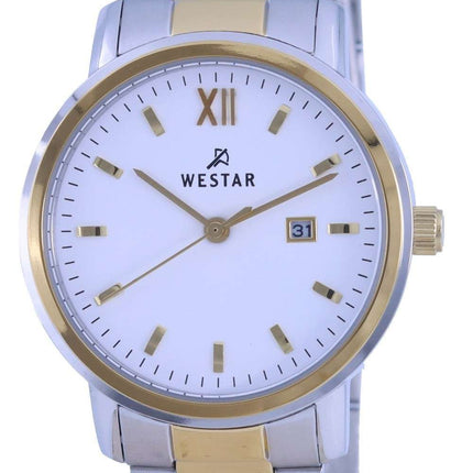 Westar White Dial Two Tone Stainless Steel Quartz 40245 CBN 101 Womens Watch