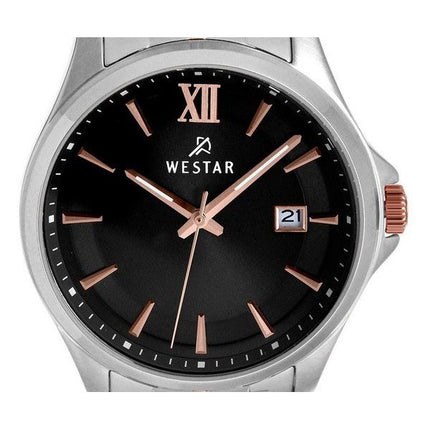 Westar Profile Stainless Steel Black Dial Quartz 50180SPN603 Mens Watch