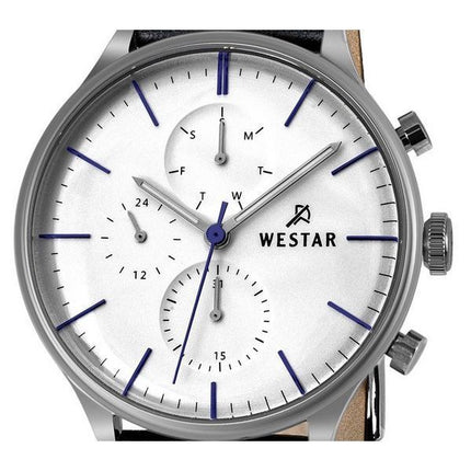 Westar Profile Leather Strap Silver Dial Quartz 50192STN407 Mens Watch