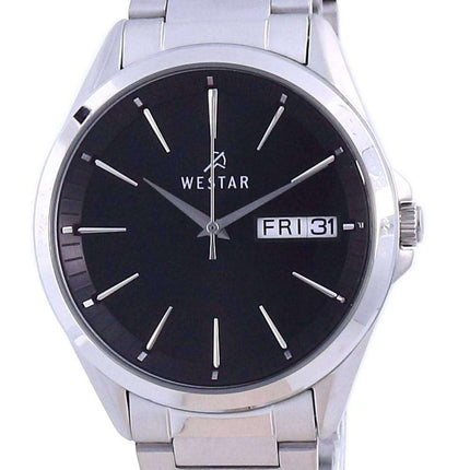 Westar Black Dial Stainless Steel Quartz 50212 STN 103 Men's Watch