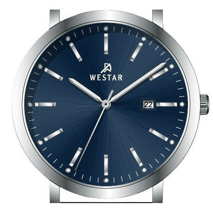 Westar Profile Leather Strap Blue Dial Quartz 50216STN144 Men's Watch