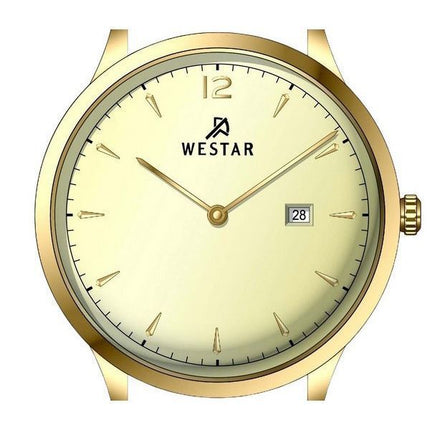 Westar Profile Leather Strap Light Champagne Dial Quartz 50217GPN122 Mens Watch