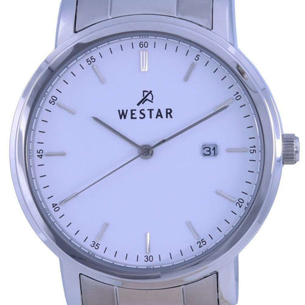 Westar White Dial Stainless Steel Quartz 50243 STN 101 Mens Watch