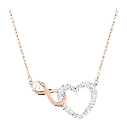 Swarovski Hyperbola Infinity And Heart Mixed Metal Finish Necklace 5518865 For Women