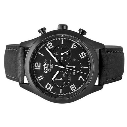 Westar Activ Chronograph Leather Strap Black Dial Quartz 90261GGN103 100M Men's Watch