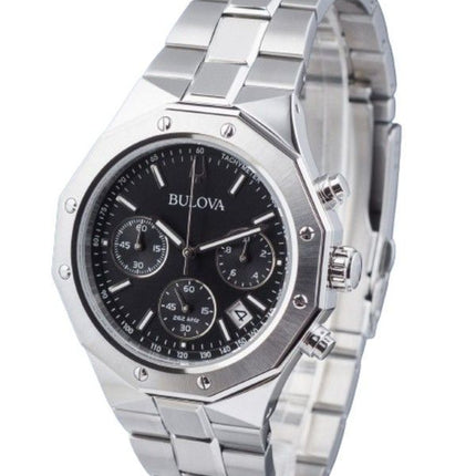 Bulova Classic Precisionist Octagon Chronograph Stainless Steel Black Dial Quartz 96B410 100M Men's Watch