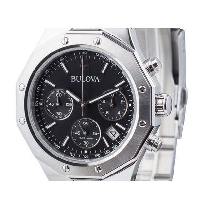 Bulova Classic Precisionist Octagon Chronograph Stainless Steel Black Dial Quartz 96B410 100M Men's Watch