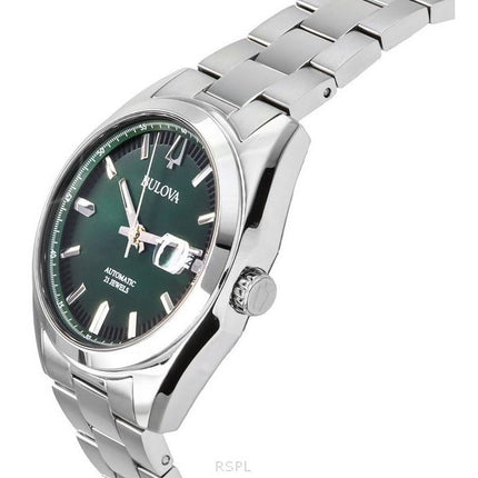 Bulova Surveyor Stainless Steel Green Dial Automatic 96B429 Men's Watch