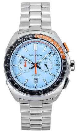 Bulova Racer Chronograph Stainless Steel Blue Dial Quartz 98B432 100M Men's Watch