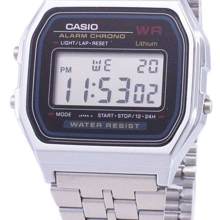 Casio Digital Alarm Chrono Stainless Steel A159WA-N1DF A159WA-N1 Mens Watch