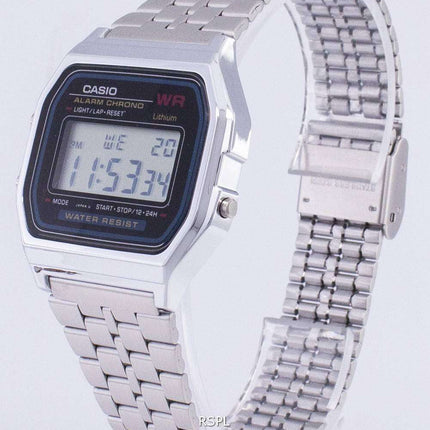 Casio Digital Alarm Chrono Stainless Steel A159WA-N1DF A159WA-N1 Mens Watch