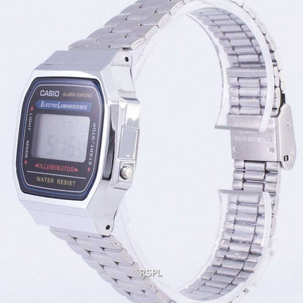 Casio Digital Alarm Chrono Stainless Steel A168WA-1WDF A168WA-1W Unisex Watch