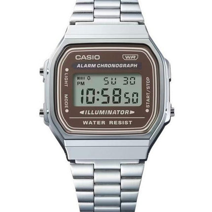 Casio Vintage Digital Stainless Steel Bracelet Quartz A168WA-5A Mens Watch