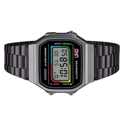 Casio Vintage Digital UNO Collaboration Model Stainless Steel Bracelet Quartz A168WEUC-1A Unisex Watch