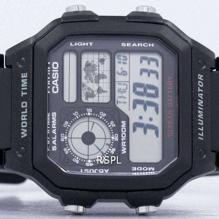 Casio Youth Illuminator World Time Alarm AE-1200WH-1AV AE1200WH-1AV Men's Watch