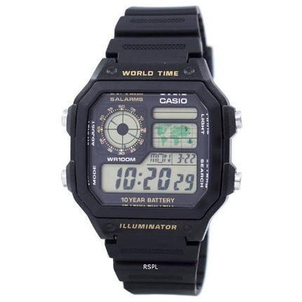 Casio Youth Series Digital World Time AE-1200WH-1BVDF AE-1200WH-1BV Men's Watch