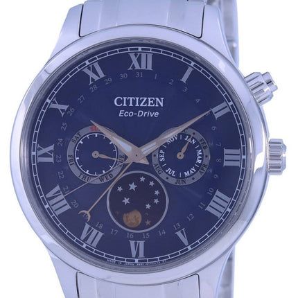 Citizen Moon Phase Blue Dial Stainless Steel Eco-Drive AP1050-81L Mens Watch