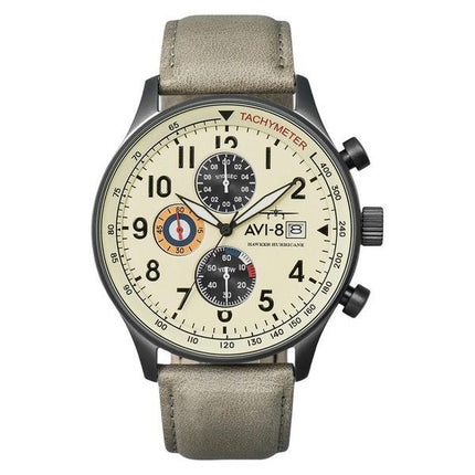 AVI-8 Hawker Hurricane Classic Chronograph Cream Beige Dial Quartz AV-4011-0C Mens Watch