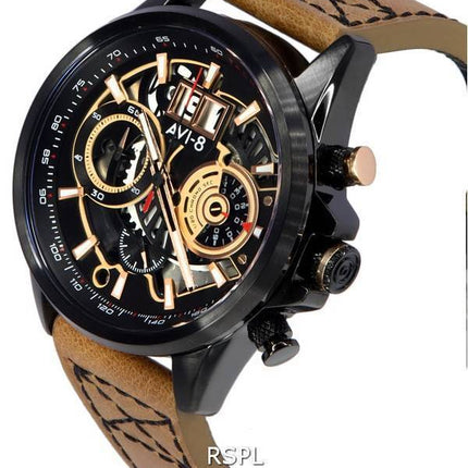 AVI-8 Hawker Harrier II Metador Chronograph Skeleton Black Dial Quartz AV-4065-03 Mens Watch