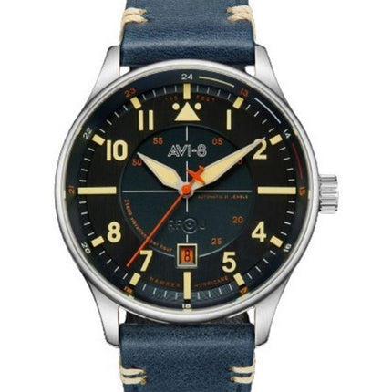 AVI-8 Hawker Hurricane Kent Automatic Sussex Leather Strap Blue Dial Automatic AV-4094-02 Men's Watch