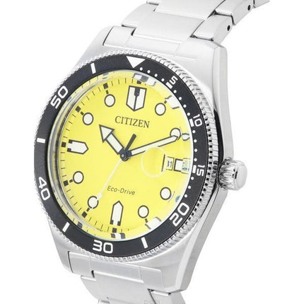 Citizen Sport Eco-Drive Stainless Steel Yellow Dial AW1760-81Z 100M Men's Watch