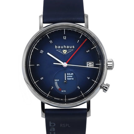 Bauhaus Classic Blue Leather Strap Dark Blue Dial Solar 21123 Men's Watch