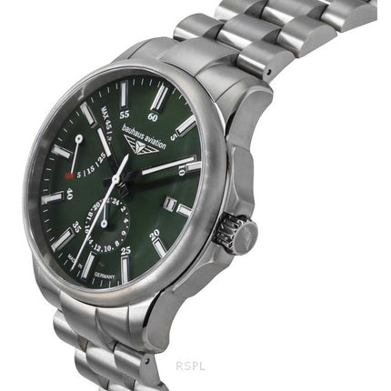 Bauhaus Aviation Titanium Dark Green Dial Automatic 2860M4 100M Men's Watch