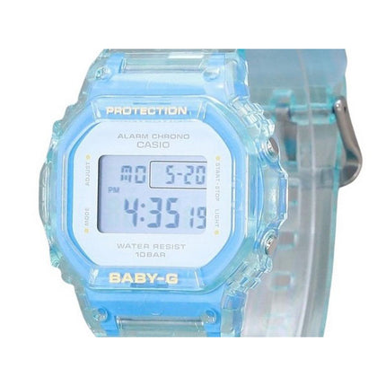 Casio Baby-G Digital Summer Jelly Transparent Light Blue Resin Strap Quartz BGD-565SJ-2 100M Women's Watch