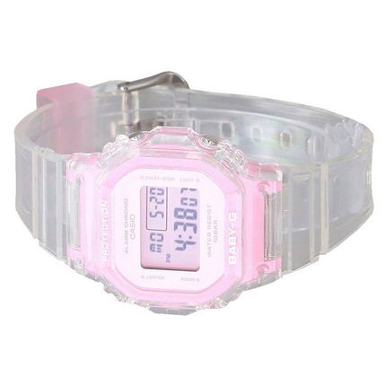 Casio Baby-G Digital Summer Jelly Transparent Pink Resin Strap Quartz BGD-565SJ-7 100M Women's Watch