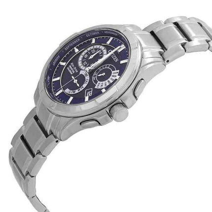 Citizen Eco-Drive Perpetual GMT Stainless Steel Blue Dial BL8160-58L 100M Men's Watch