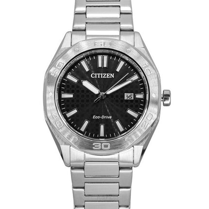 Citizen Eco-Drive Stainless Steel Black Dial BM7630-80E 100M Men's Watch