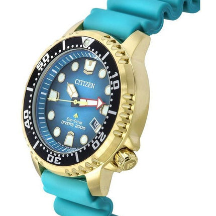 Citizen Promaster Dive Polyurethane Strap Turquoise Dial Eco-Drive Divers BN0162-02X 200m Mens Watch