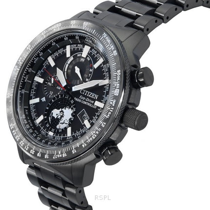 Citizen Promaster Geo Trekker Stainless Steel Black Dial Eco-Drive BY3005-56G 200M Men's Pilot Watch