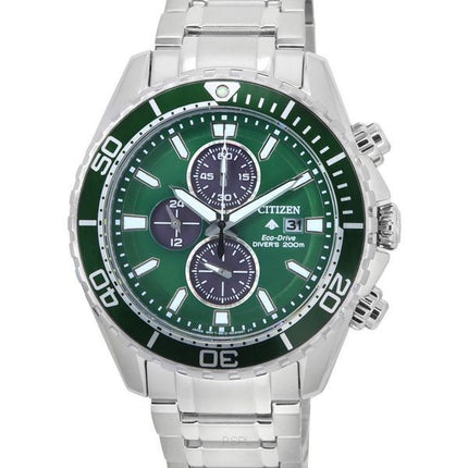 Citizen Promaster Chronograph Green Dial Eco-Drive Diver's CA0820-50X 200M Men's Watch