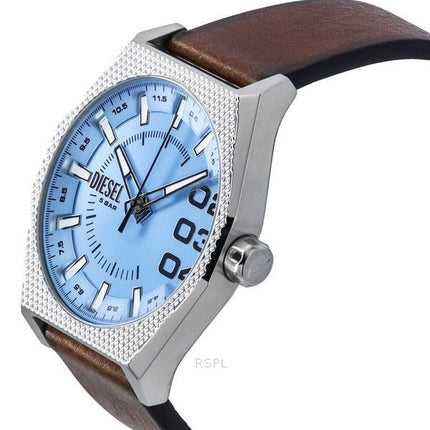 Diesel Scraper Leather Strap Blue Dial Quartz DZ2174 Men's Watch