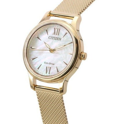 Citizen Eco-Drive Rose Gold Tone Stainless Steel Mother of Pearl EM0892-80D Women's Watch