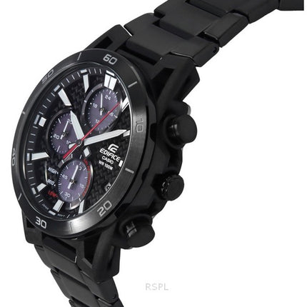 Casio Edifice Sospensione Analog Chronograph Black Ion Stainless Steel Black Dial Solar EQS-960DC-1AV 100M Men's Watch