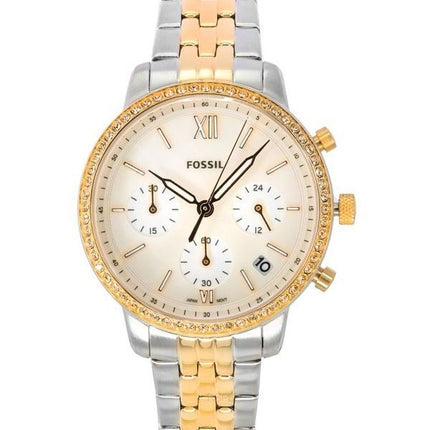 Fossil Neutra Chronograph Two Tone Stainless Steel White Mother Of Pearl Dial Quartz ES5279 Women's Watch