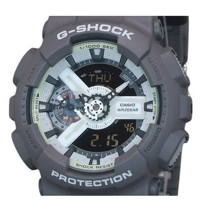 Casio G-Shock Hidden Glow Series Analog Digital Resin Strap Grey Dial Quartz GA-110HD-8A 200M Mens Watch