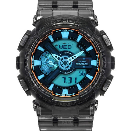 Casio G-Shock Analog Digital Transparent Black Resin Strap Multicolor Dial Quartz GA-110TLS-8A 200M Men's Watch