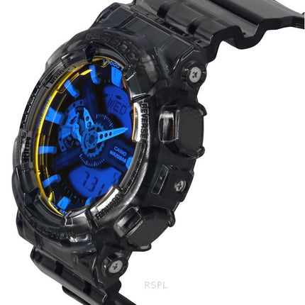 Casio G-Shock Analog Digital Transparent Black Resin Strap Multicolor Dial Quartz GA-110TLS-8A 200M Men's Watch