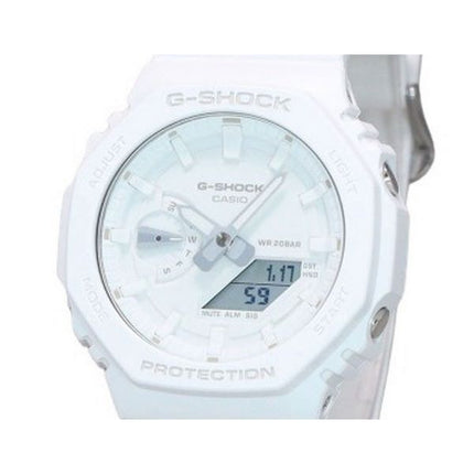 Casio G-Shock Tone-on-Tone Analog Digital Resin Strap White Dial Quartz GA-2100-7A7 Men's Watch