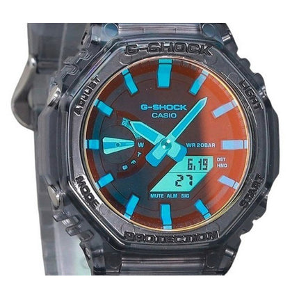 Casio G-Shock Analog Digital Transparent Resin Strap Multicolor Dial Quartz GA-2100TLS-8A 200M Men's Watch