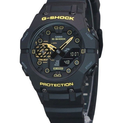 Casio G-Shock Caution Yellow Mobile Link Analog Digital Resin Strap Black Dial Quartz GA-B001CY-1A 200M Mens Watch