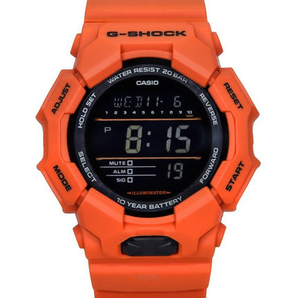 Casio G-Shock Digital Bio-Based Orange Resin Strap Black Dial Quartz GD-010-4 200M Men's Watch