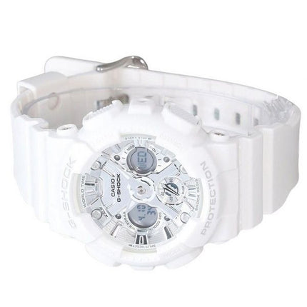 Casio G-Shock Analog Digital Bio Based White Resin Strap Silver Dial Quartz GMA-S120VA-7A 200M Women's Watch