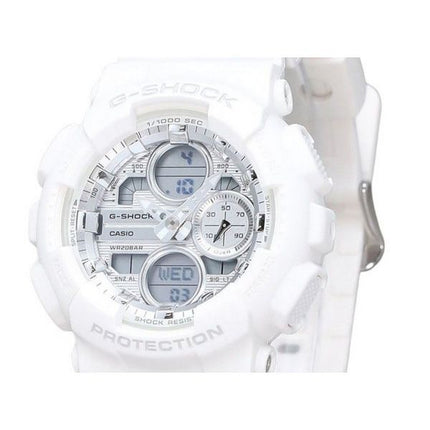 Casio G-Shock Analog Digital Bio Based White Resin Strap Silver Dial Quartz GMA-S140VA-7A 200M Women's Watch