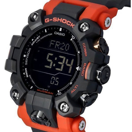 Casio G-Shock Mudman Master Of G-Land Digital Orange And Black Resin Strap Solar GW-9500-1A4 200M Mens Watch