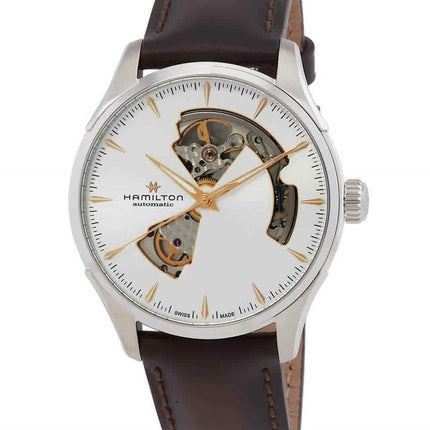 Hamilton Jazzmaster Leather Strap Silver Open Heart Dial Automatic H32675551 Men's Watch